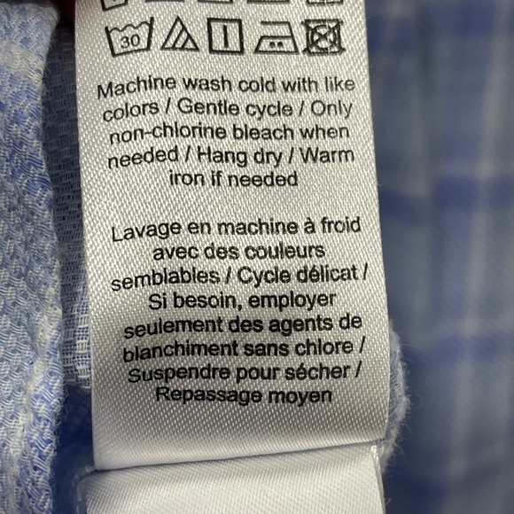 UNTUCKit Men's Button Up Shirt Pinord Style #40649 Size Large Blue Plaid Cotton - Picture 5 of 7